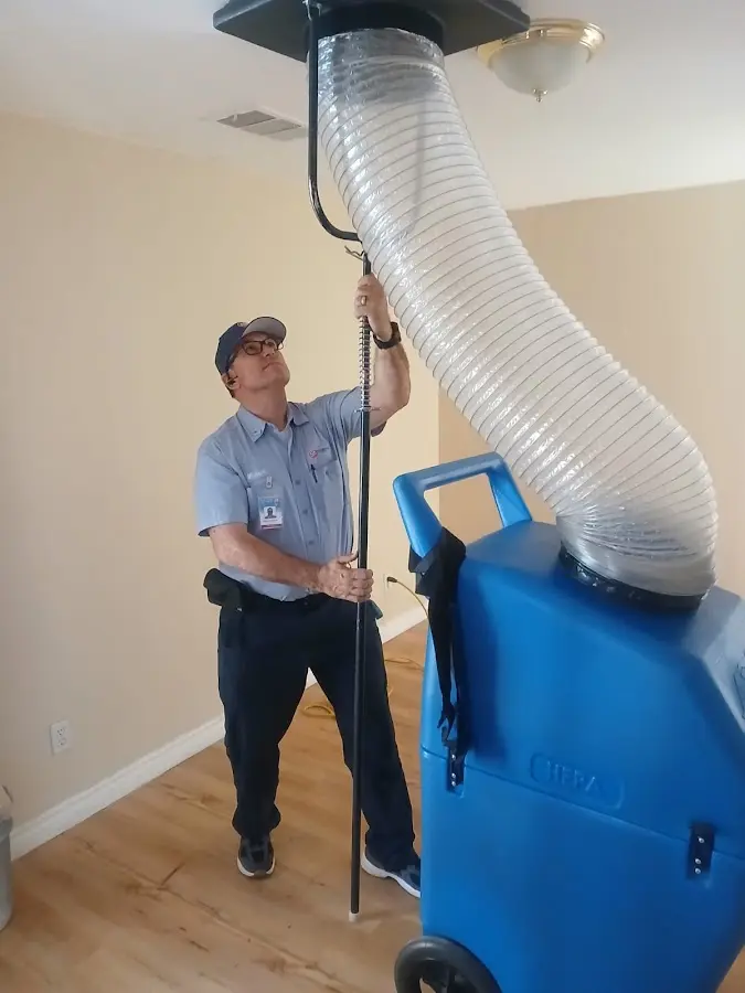 HVAC Installation technician using HEPA equipment in Key West